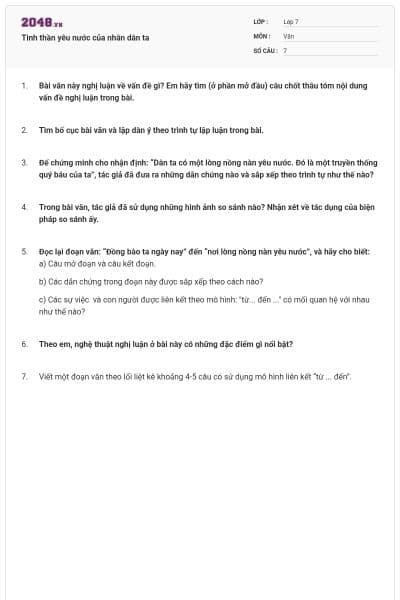 Tinh thần yêu nước của nhân dân ta