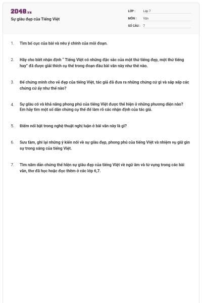 Sự giàu đẹp của Tiếng Việt