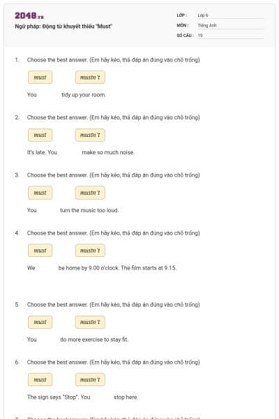 Ngữ pháp: Động từ khuyết thiếu   "Must"