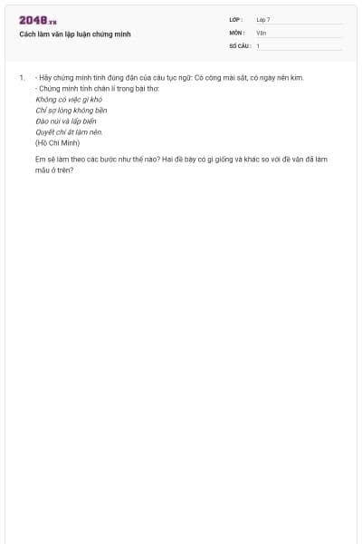 Cách làm văn lập luận chứng minh