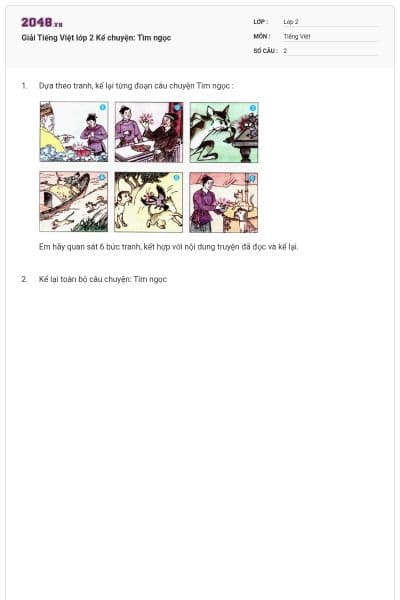 Giải Tiếng Việt lớp 2 Kể chuyện: Tìm ngọc