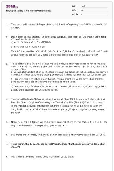 Những trò lố hay là Va-ren và Phan Bội Châu