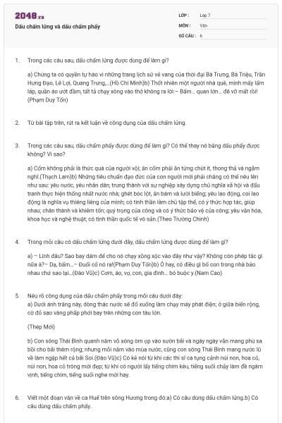 Dấu chấm lửng và dấu chấm phẩy