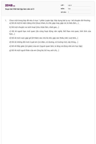 Soạn bài Viết bài tập làm văn số 3