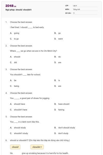 Ngữ pháp: should/ shouldn't