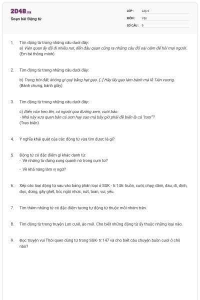 Soạn bài Động từ