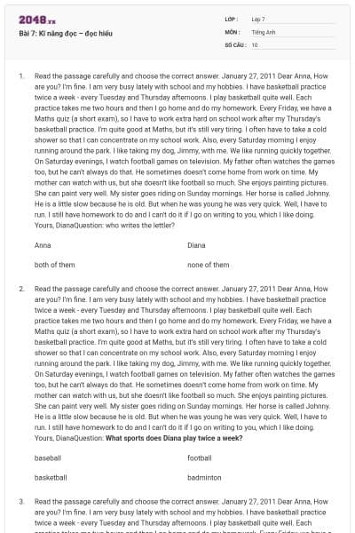 Bài 7: Kĩ năng đọc – đọc hiểu