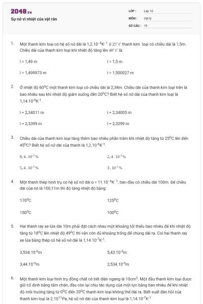 Sự nở vì nhiệt của vật rắn