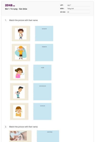 Bài 1: Từ vựng - Sức khỏe