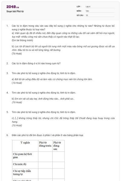 Soạn bài Phó từ