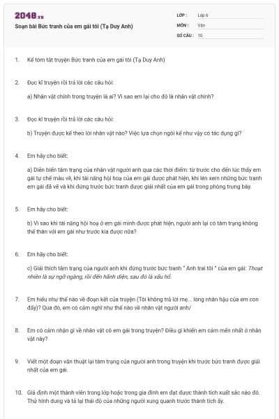 Soạn bài Bức tranh của em gái tôi (Tạ Duy Anh)