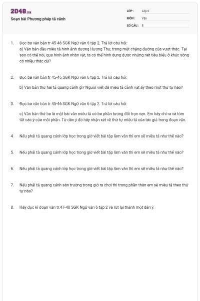 Soạn bài Phương pháp tả cảnh