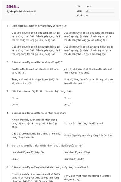 Sự chuyển thể của các chất