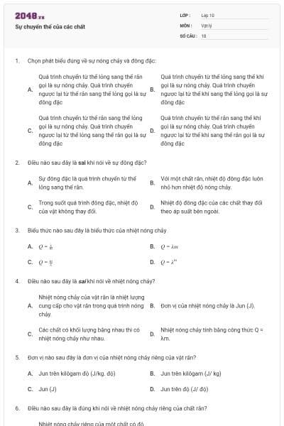 Sự chuyển thể của các chất