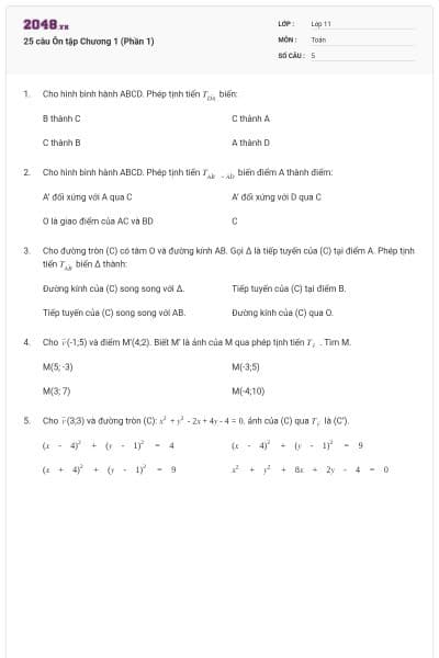 25 câu Ôn tập Chương 1 (Phần 1)