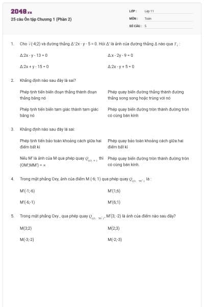 25 câu Ôn tập Chương 1 (Phần 2)