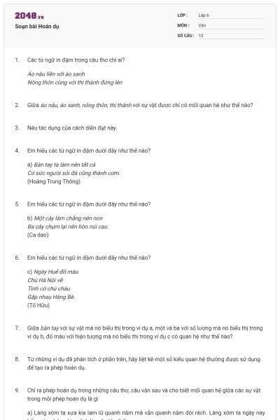 Soạn bài Hoán dụ