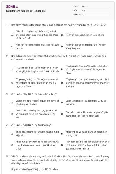 Kiểm tra tổng hợp học kì 1(có đáp án)