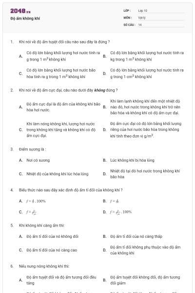 Độ ẩm không khí