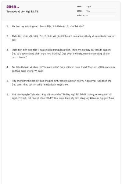 Tức nước vỡ bờ - Ngô Tất Tố