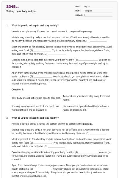 Writing – your body and you