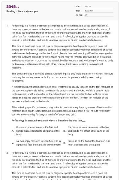 Reading – Your body and you