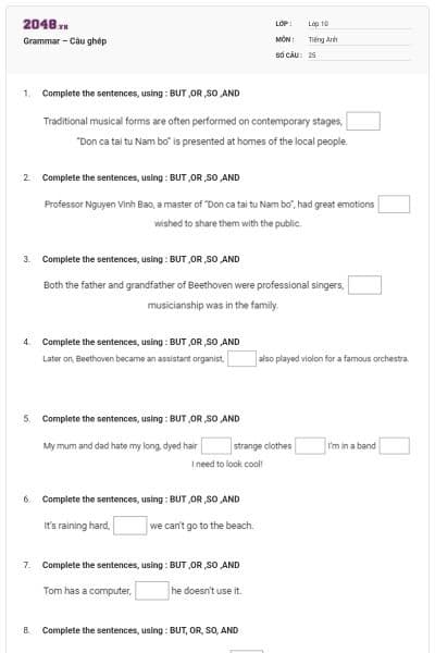 Grammar – Câu ghép