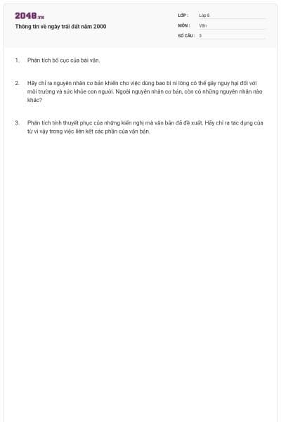Thông tin về ngày trái đất năm 2000