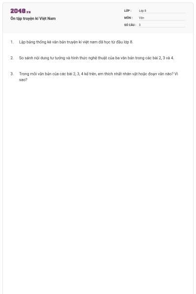 Ôn tập truyện kí Việt Nam