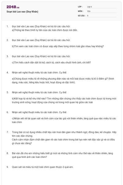 Soạn bài Lao xao (Duy Khán)