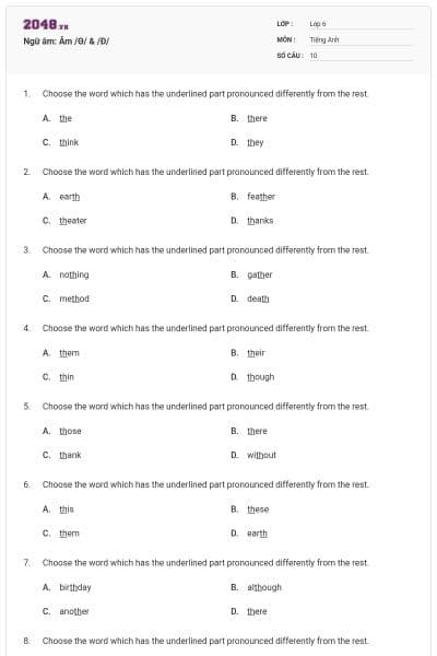 Ngữ âm: Âm /Θ/ & /Ð/