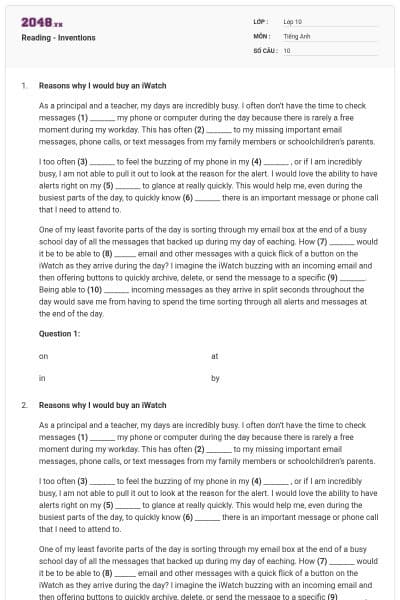 Reading - Inventions