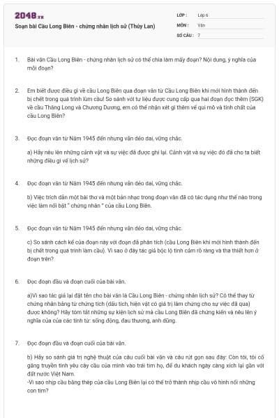 Soạn bài Cầu Long Biên - chứng nhân lịch sử (Thúy Lan)