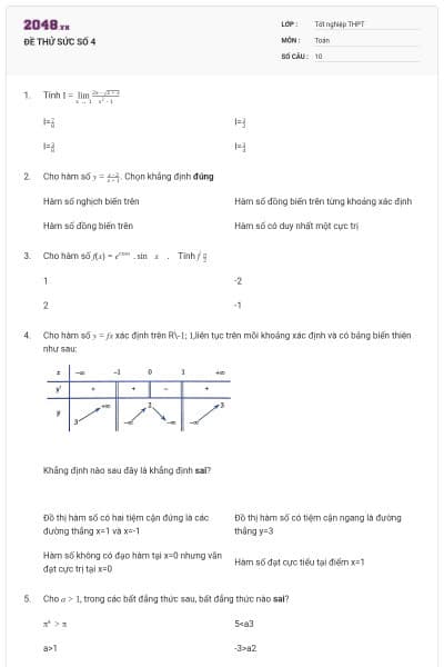 ĐỀ THỬ SỨC SỐ 4