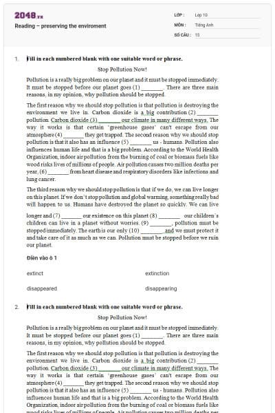 Reading – preserving the enviroment