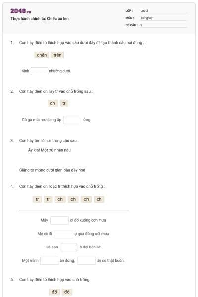 Thực hành chính tả: Chiếc áo len