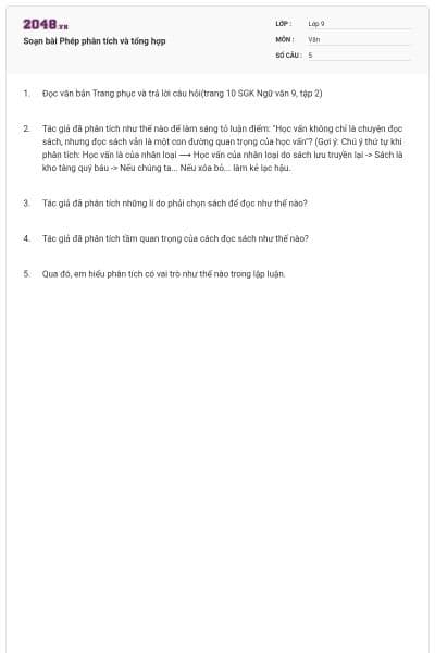 Soạn bài Phép phân tích và tổng hợp