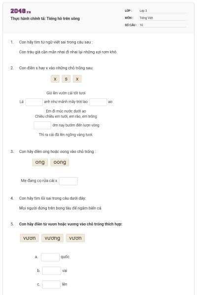 Thực hành chính tả: Tiếng hò trên sông