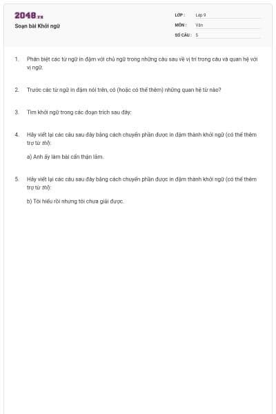 Soạn bài Khởi ngữ