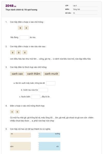 Thực hành chính tả: Vẽ quê hương