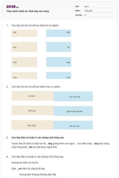Thực hành chính tả: Cảnh đẹp non sông