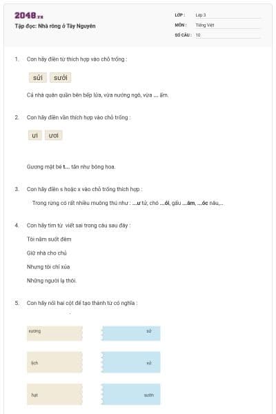 Tập đọc: Nhà rông ở Tây Nguyên