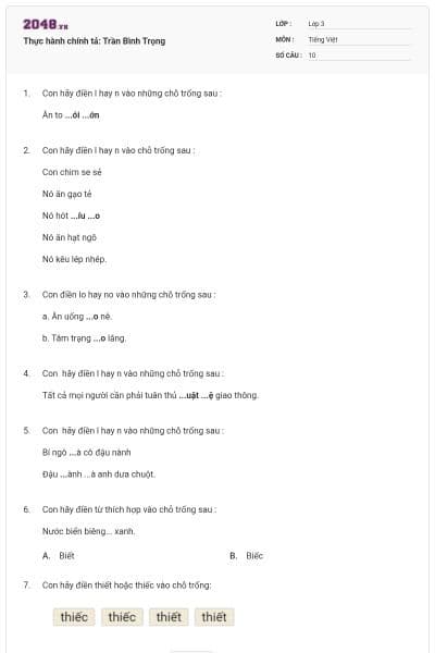 Thực hành chính tả: Trần Bình Trọng