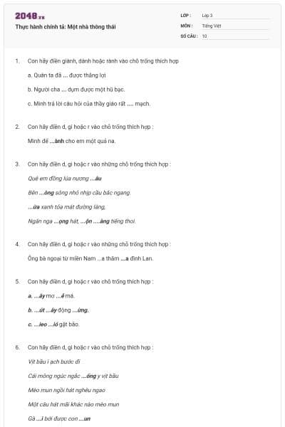 Thực hành chính tả: Một nhà thông thái