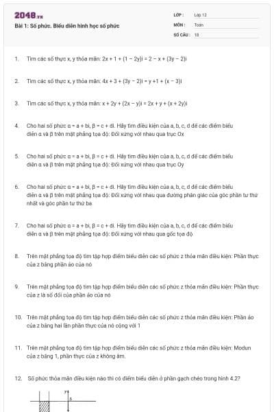 Bài 1: Số phức. Biểu diễn hình học số phức
