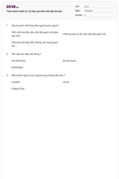 Thực hành chính tả: Lời kêu gọi toàn dân tập thể dục