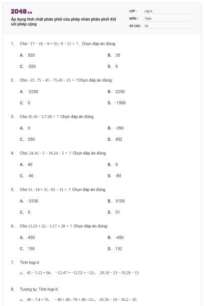 Áp dụng tính chất phân phối của phép nhân phân phối đối với phép cộng