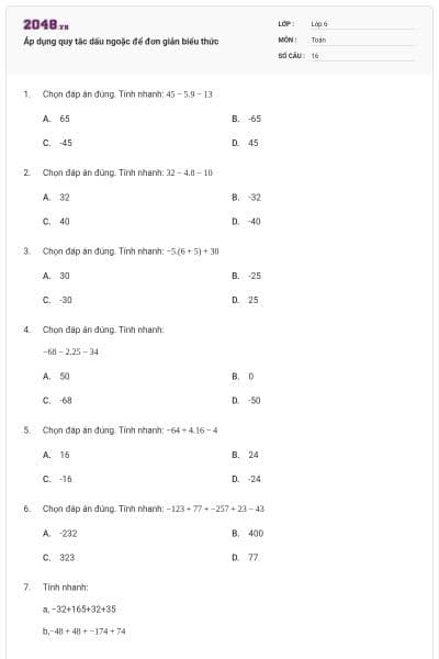 Áp dụng quy tắc dấu ngoặc để đơn giản biểu thức