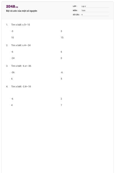 Bội và ước của một số nguyên