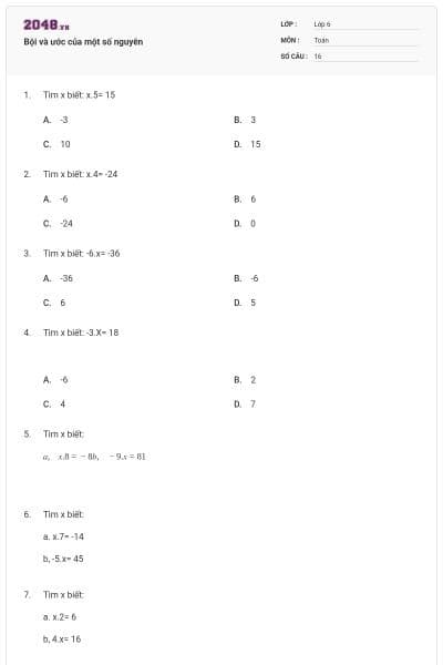 Bội và ước của một số nguyên